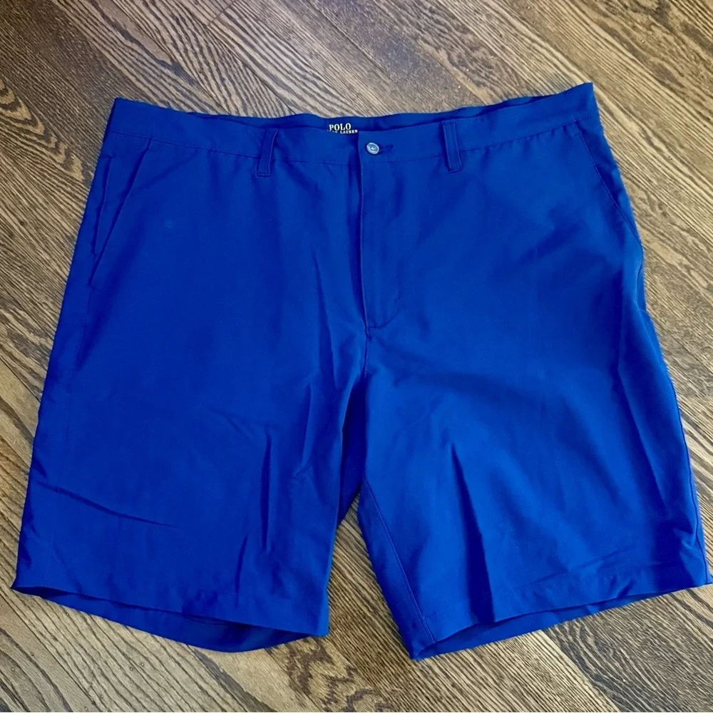 Polo Ralph Lauren Performance Shorts Mens 40T Blue Stretch Golf Pony Designer‎